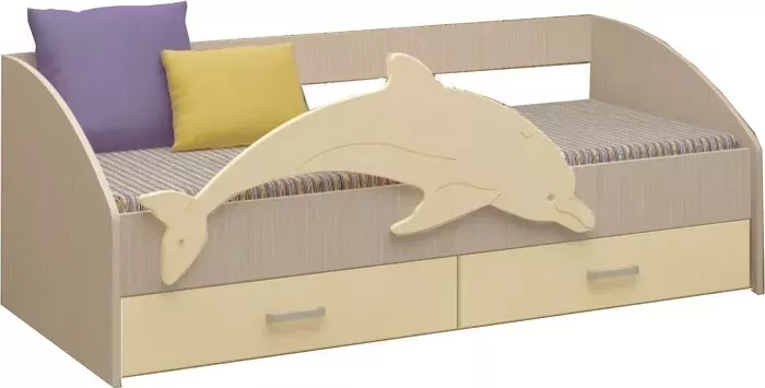Кровать детская Регион 58 Дельфин-4 МДФ ваниль/белфорт 1,6 м м