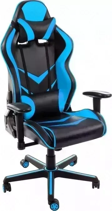 Кресло офисное Woodville Racer черное/голубое ACE