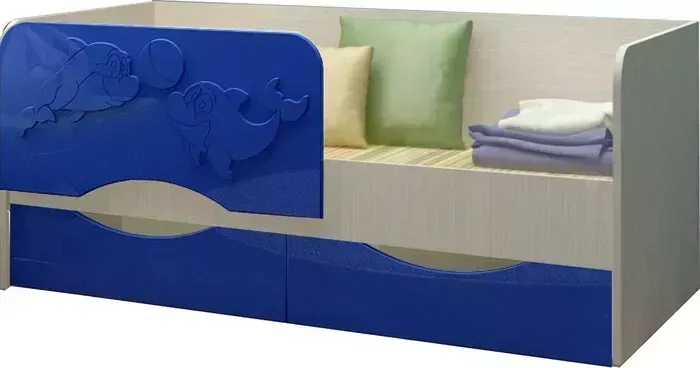 Кровать детская Регион 58 Дельфин-2 тёмно-синий 80x160 80X160