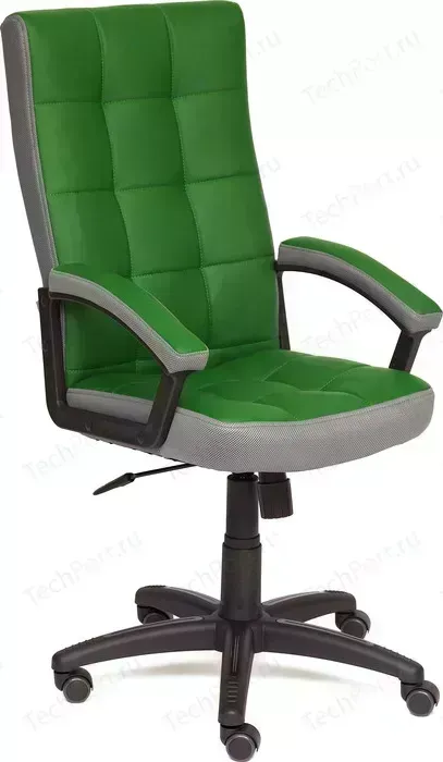 Кресло офисное TetChair TRENDY кожзам/ткань зеленый/серый 36-001/12