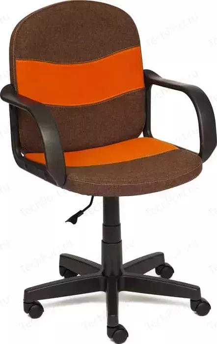 Кресло офисное TetChair BAGGI ткань коричневый/оранжевый ЗМ7/С23