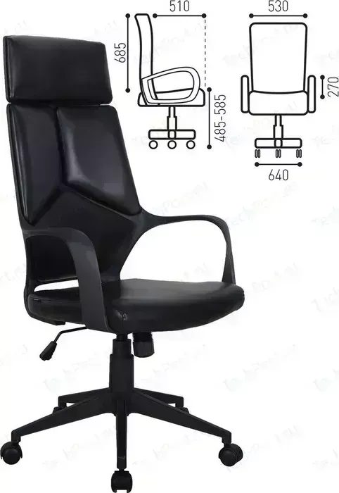 Кресло офисное Brabix Prime EX-515 экокожа черное 531569