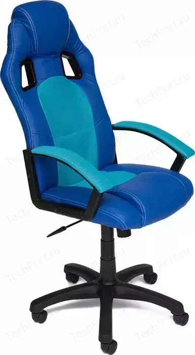 Кресло офисное TetChair DRIVER кож/зам/ткань, синий/бирюзовый, 36-39/23