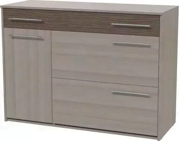 Комод Гранд Кволити с дверкой и тремя ящиками Джордан 4-4413Т Ясень шимо светлый/темный