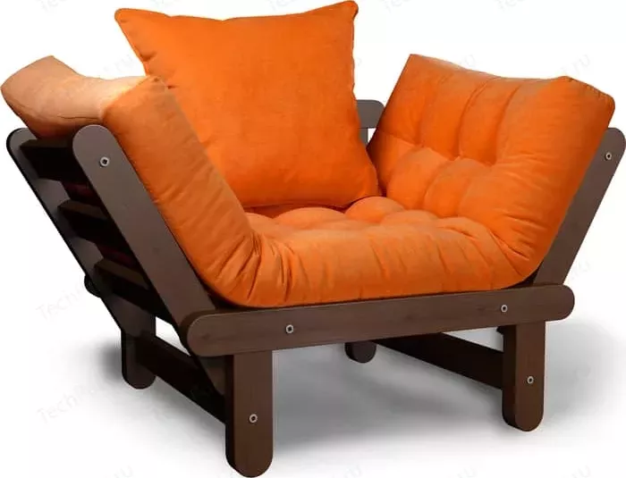 Кресло Anderson Сламбер орех-оранжевый вельвет