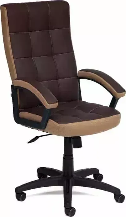 Кресло офисное TetChair TRENDY кож/зам/ткань, коричневый/бронза, 36-36/21