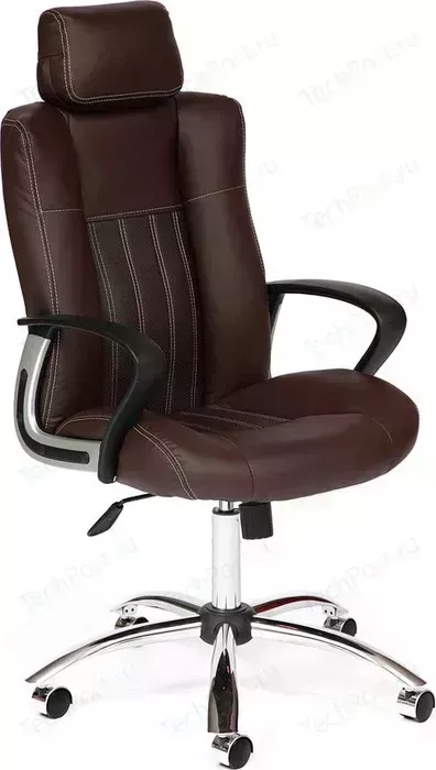 Кресло офисное TetChair OXFORD хром кож.зам 36-36/36-36/06 коричневый перфорированный