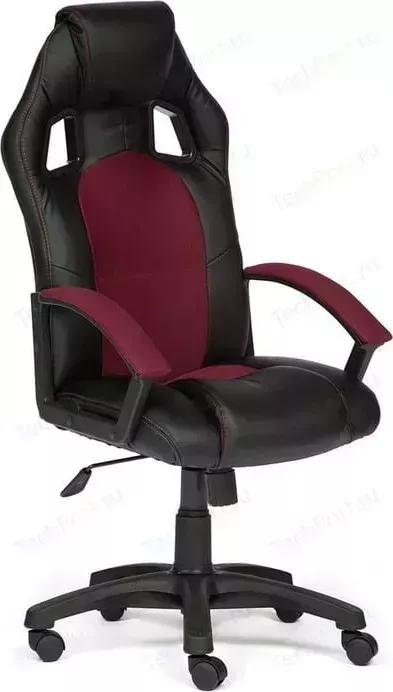 Кресло офисное TetChair DRIVER кож/зам/ткань черный/бордо 36-6/13