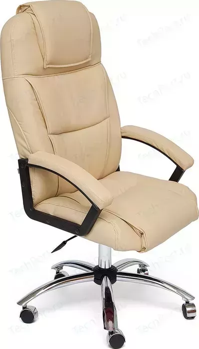 Кресло офисное TetChair BERGAMO (хром) кож/зам бежевый 36-34