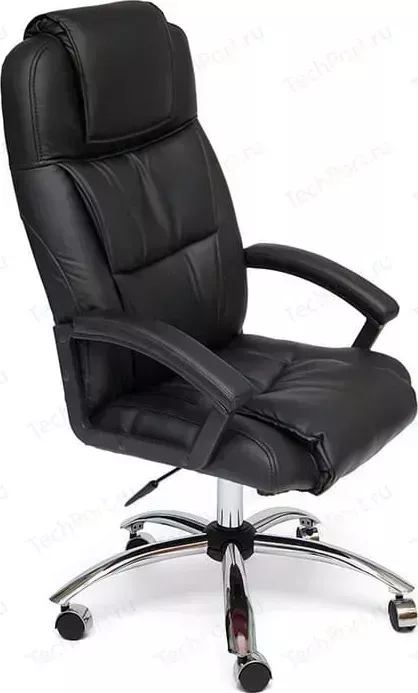 Кресло офисное TetChair BERGAMO (хром) кож/зам черный 36-6