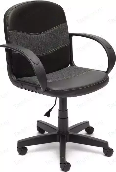 Кресло офисное TetChair BAGGI кож/зам/ткань, черный/серый, 36-6/207