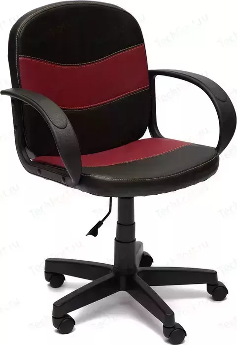 Кресло офисное TetChair BAGGI кож/зам, черный/бордо, 36-6/36-7