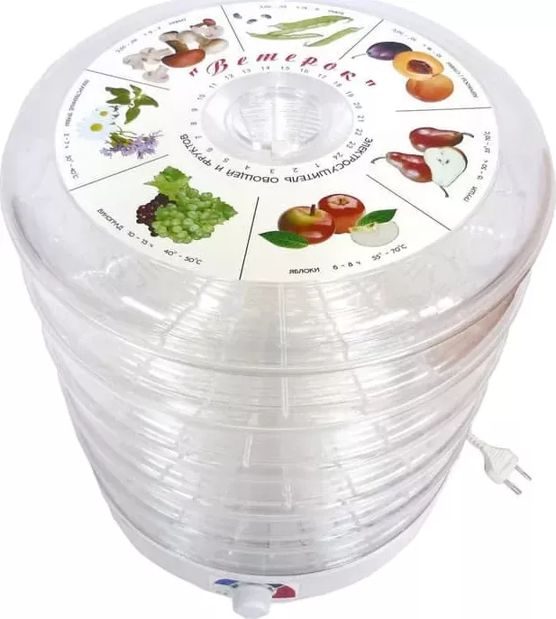Сушилка для овощей и фруктов Спектр-Прибор ЭСОФ-0.5/220 Ветерок, 5 поддонов (прозрачный)