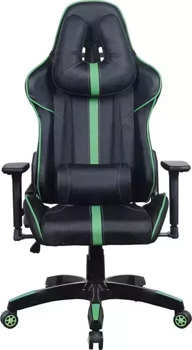 Кресло офисное Brabix компьютерное GT Carbon GM-120 две подушки экокожа черное/зеленое 531929