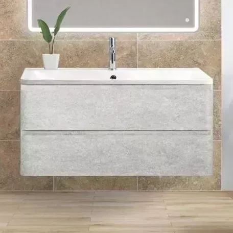 Тумба с раковиной BELBANGO с Albano 100 Cemento Verona Grigio (ALBANO-1000-2C-SO-CVG, BB1000/455-LV-MR-ALR)