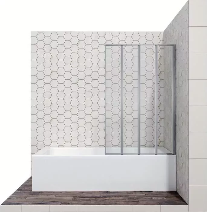 Шторка для ванны Ambassador ванной Bath Screens 90 прозрачная, хром (16041110R)