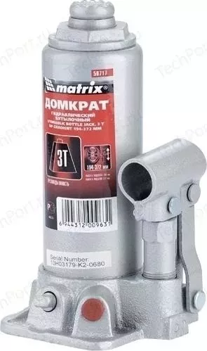 Домкрат MATRIX гидравлический бутылочный 3т 194-372мм Master (50717)