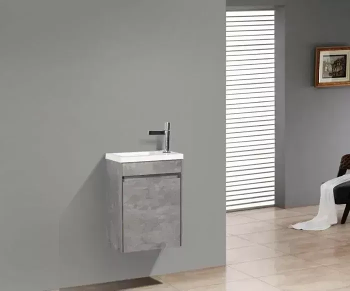 Тумба с раковиной BELBANGO с Pietra 46 stucco cemento (PIETRA MINI-460-1A-SO-SCM-R, BB-460-PM-LVB)