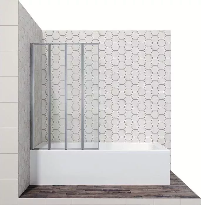 Шторка для ванны Ambassador ванной Bath Screens 90 прозрачная, хром (16041110L)