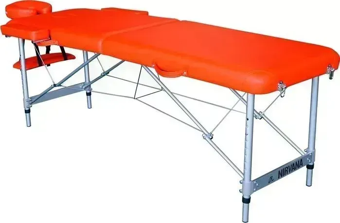 Массажный стол DFC Elegant, 186x60x4 см, алюм. ножки, цвет оранжевый (Orange) Elegant