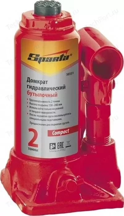 Домкрат SPARTA гидравлический бутылочный 3т 180-320мм Compact (50332)