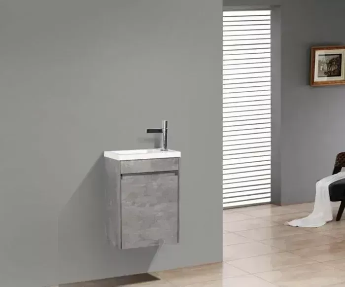 Тумба с раковиной BELBANGO с Pietra 46 stucco cemento (PIETRA MINI-460-1A-SO-SCM-L, BB-460-PM-LVB)