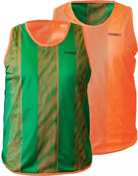 Манишка TORRES двухсторонняя, арт. TR11949O/G, р. Jr, тренировочная, полиэстер, оранж-зелений