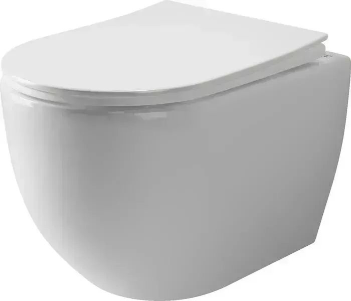 Унитаз подвесной Ceramica Nova Mia Rimless, с крепежом, с сиденьем микролифт (CN1805)