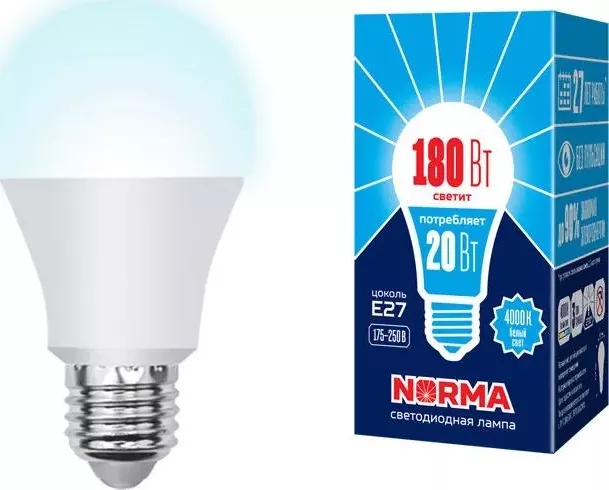 лампа VOLPE Светодиодная LED-A65-20W/NW/E27/FR/NR