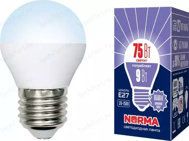 лампа VOLPE Светодиодная LED-G45-9W/DW/E27/FR/NR
