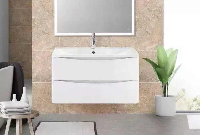 Тумба с раковиной BELBANGO с Acqua 80 bianco lucido (ACQUA-800-2C-SO-BL, BB800/455-LV-MR-ALR)