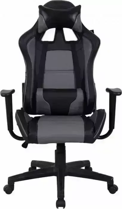 Кресло офисное Brabix компьютерное GT Racer GM-100 две подушки экокожа черное/серое 531926