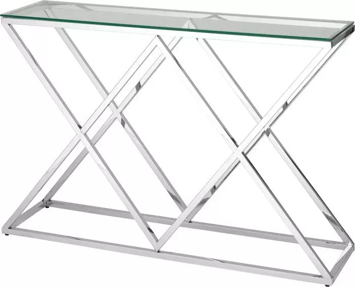 Консоль Stool Group Инсигния прозрачное стекло/сталь серебро ECST-026 (115x30)