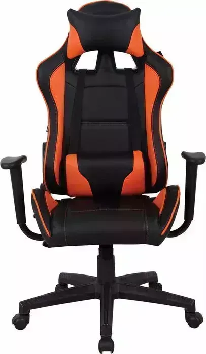 Кресло офисное Brabix компьютерное GT Racer GM-100 две подушки экокожа черное/оранжевое 531925