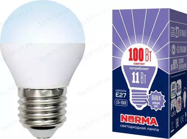 Светодиодная лампа VOLPE LED-G45-11W/DW/E27/FR/NR