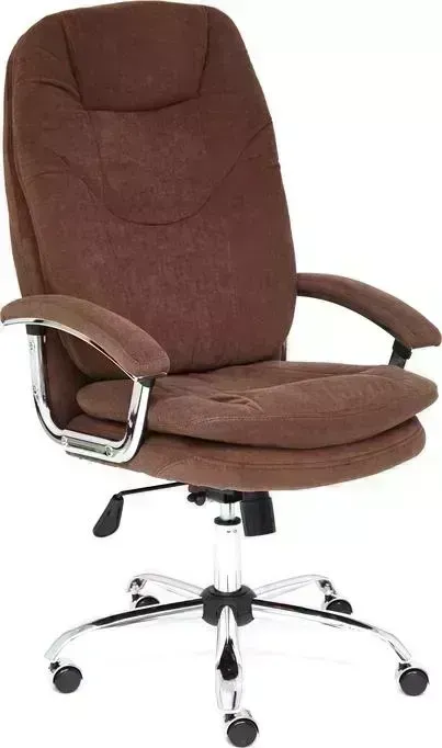 Кресло офисное TetChair Softy Lux флок коричневый 6