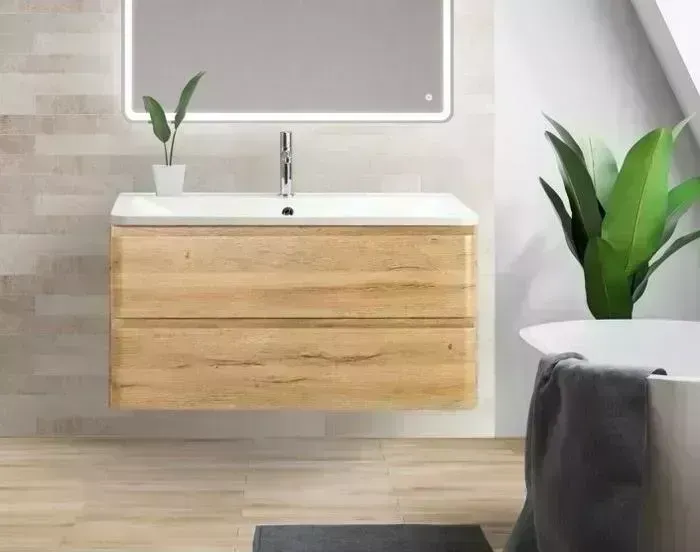 Тумба с раковиной BELBANGO с Albano 90 rovere rustico (ALBANO-900-2C-SO-RR, BB900/455-LV-MR-ALR)