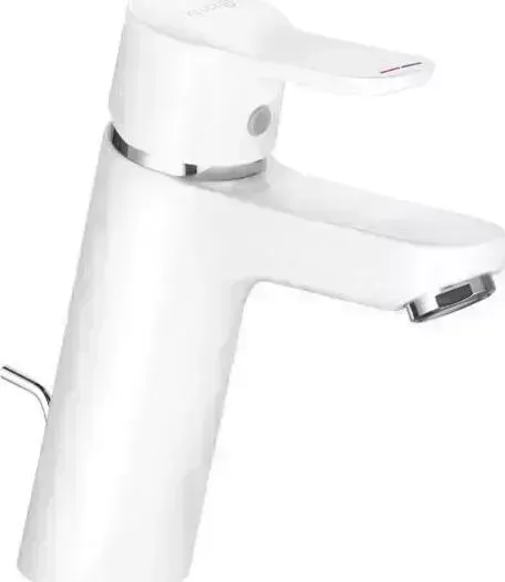 Смеситель для раковины Kludi Pure&Easy 100 с донным клапаном, белый (372909165)