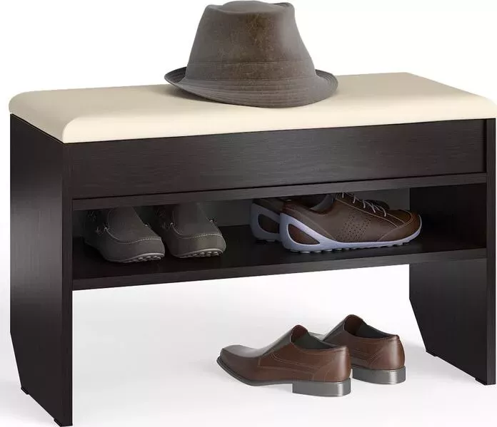 Тумба для обуви Мебельный двор С-МД-ТО-10 венге с нишей и мягким сиденьем