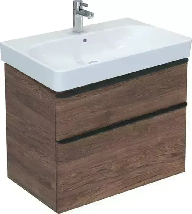 Тумба с раковиной Geberit с Smyle Square 75 пекан (500.353.JR.1 + 500.249.01.1)
