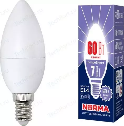 Светодиодная лампа VOLPE LED-C37-7W/DW/E14/FR/NR