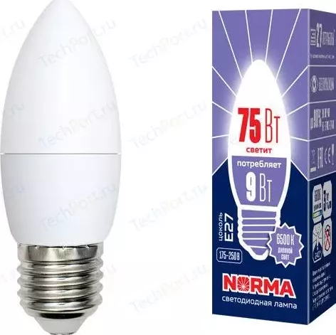 Светодиодная лампа VOLPE LED-C37-9W/DW/E27/FR/NR