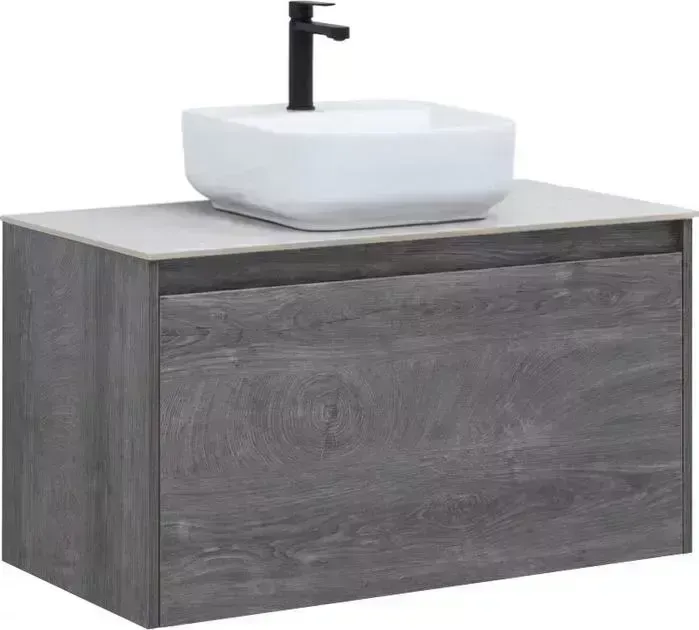 Тумба с раковиной AQUANET с Nova Lite 90 дуб рошелье, 1 ящик (242269, 242906)