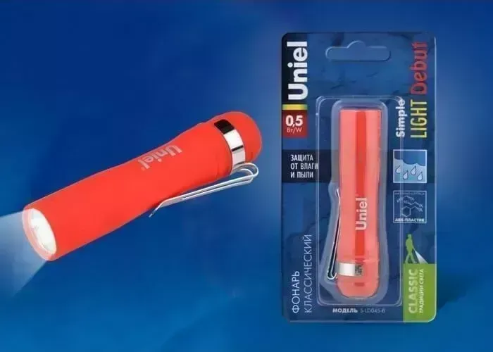 Фонарь UNIEL S-LD045-B Red
