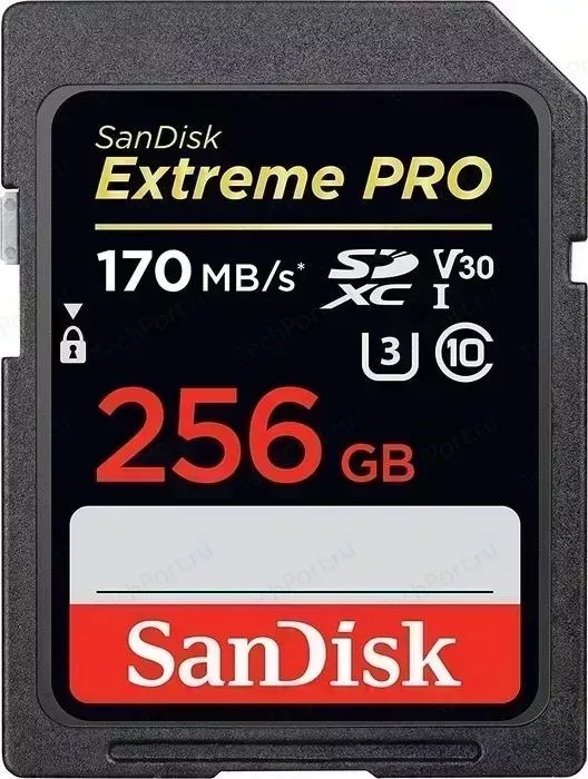 Карта памяти SANDISK Extreme Pro SDXC Card 256GB - 170MB/s V30 UHS-I U3 (SDSDXXY-256G-GN4IN)