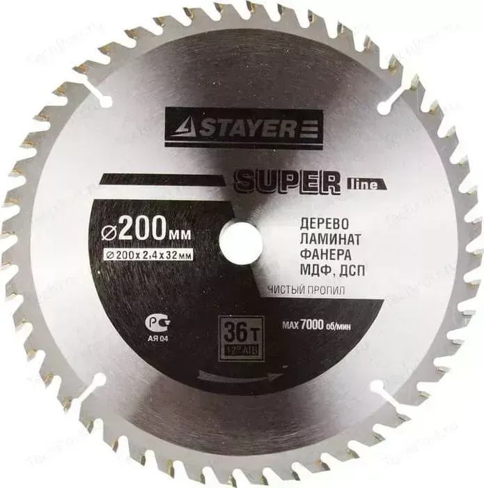 Диск пильный STAYER Opti-Line 200х32мм 36Т (3681-200-32-36)