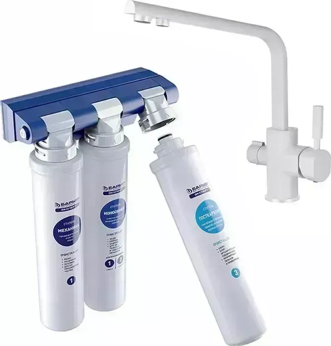 Смеситель для кухни KAISER Decor BWT c фильтром Барьер Эксперт, белый (40144-10-BWT)