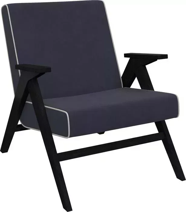 Кресло для отдыха Мебель Импэкс Вест венге ткань Verona denim blue, кант Verona light grey