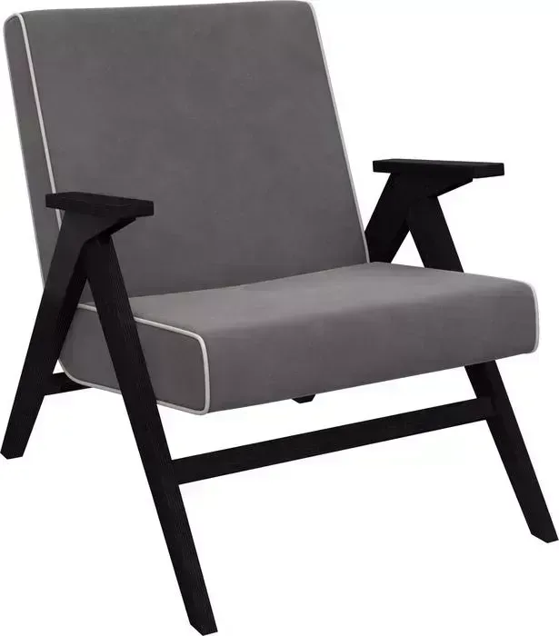 Кресло для отдыха Мебель Импэкс Вест венге ткань Verona antrazite grey, кант Verona light grey