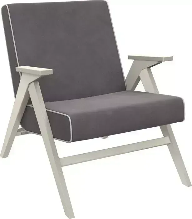 Кресло для отдыха Мебель Импэкс Вест дуб шампань ткань Verona antrazite grey, кант Verona light grey